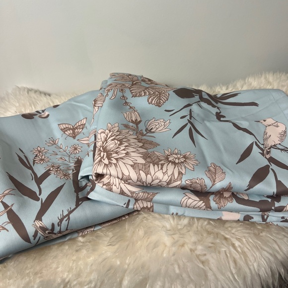 -Pair of 2 Lush Decor Aqua Botanical Curtains, 54”x84” each panel - Picture 2 of 7